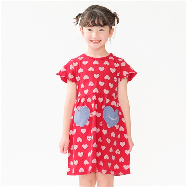 ハート総柄半袖ワンピース ワンピース｜子供服・ベビー服の通販は