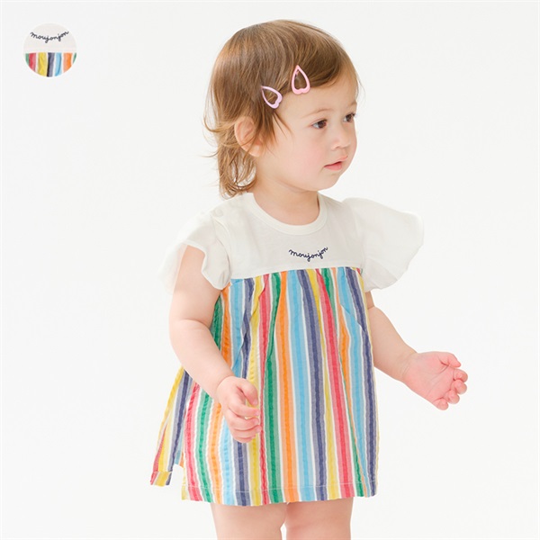 サッカーストライプスカートブルマロンパース