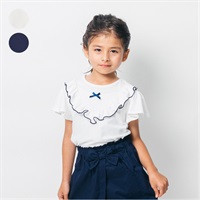 リボン付きフリル半袖Tシャツ