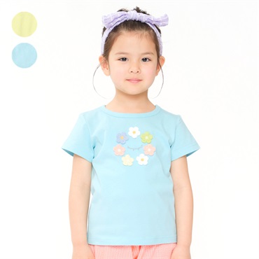 お花モチーフ半袖Tシャツ