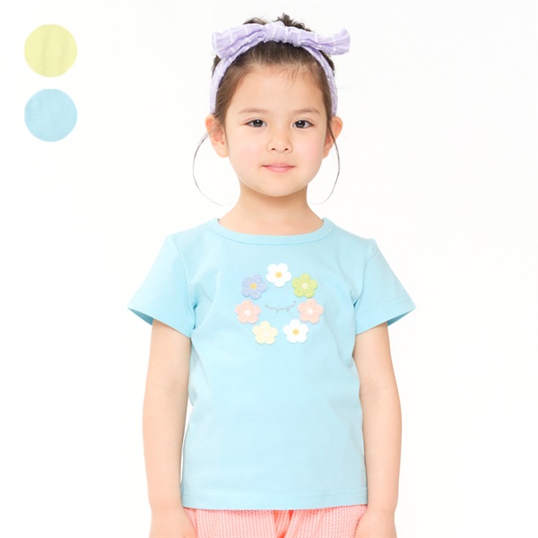 お花モチーフ半袖Tシャツ