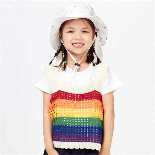 レインボーベスト・半袖Tシャツセット(ホワイト-130cm)