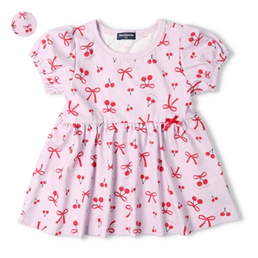 リボン・チェリー総柄チュニック半袖Tシャツ 半袖Tシャツ｜子供服