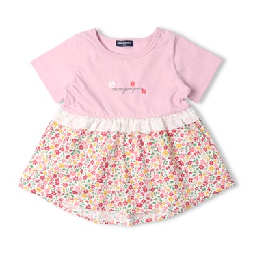 小花柄切替チュニック半袖Tシャツ 半袖Tシャツ｜子供服・ベビー服の