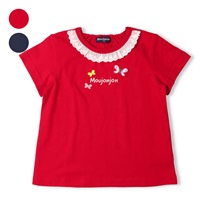 ちょうちょアップリケ衿レース半袖Tシャツ