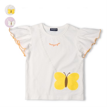 ちょうちょポシェット刺繍半袖Tシャツ