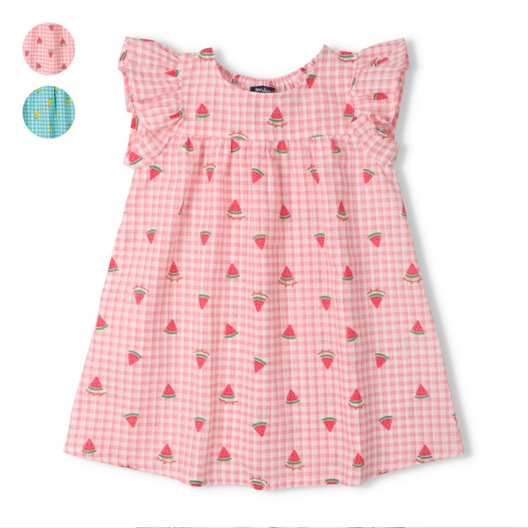 フルーツチェック柄ワンピース