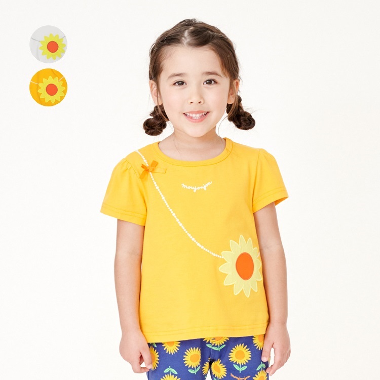 ひまわりポシェット風半袖Tシャツ