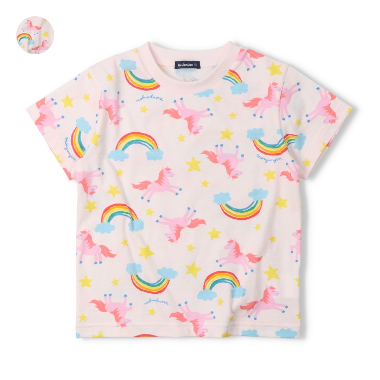 カラフルレインボー総柄半袖Tシャツ