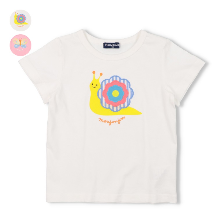 かたつむり・ちょうちょ半袖Tシャツ