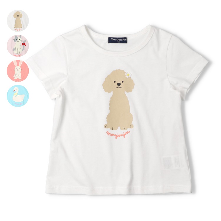 動物・白鳥プリント半袖Tシャツ