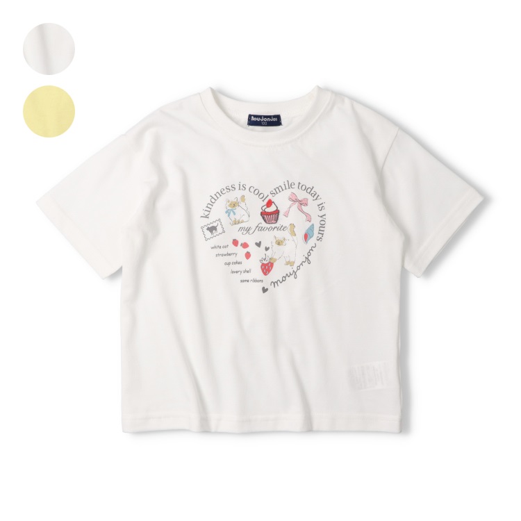 【WEB限定】ねこロゴプリントケーキ刺繍半袖Tシャツ
