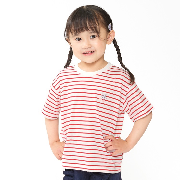 WEB限定】チェリーラメプリントボーダー半袖Tシャツ 半袖Tシャツ｜子供