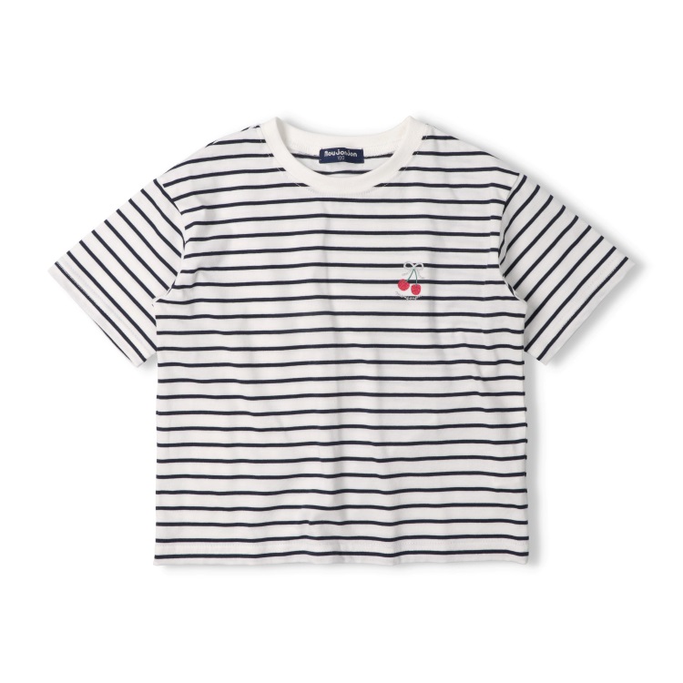 WEB限定】チェリーラメプリントボーダー半袖Tシャツ 半袖Tシャツ｜子供
