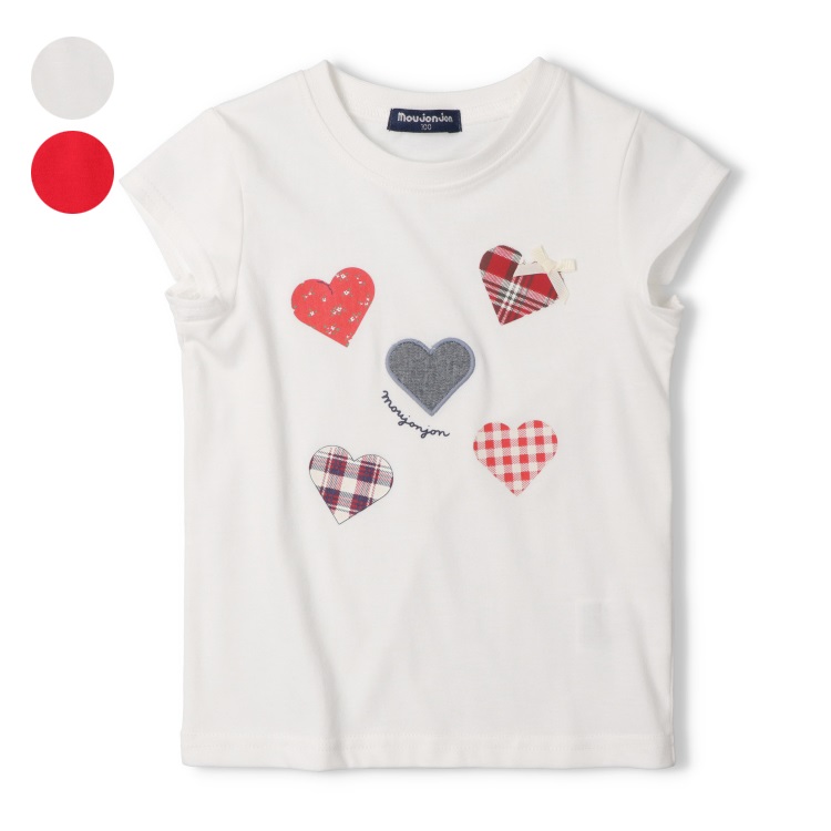 【WEB限定】ハートアップリケ半袖Tシャツ