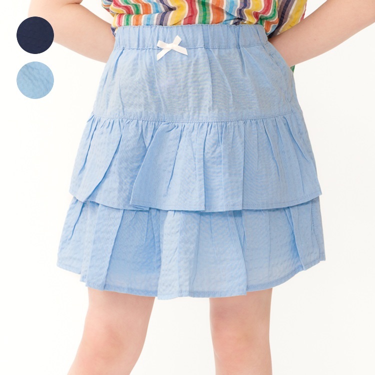 *シアサッカーフリルスカート風ショートパンツ