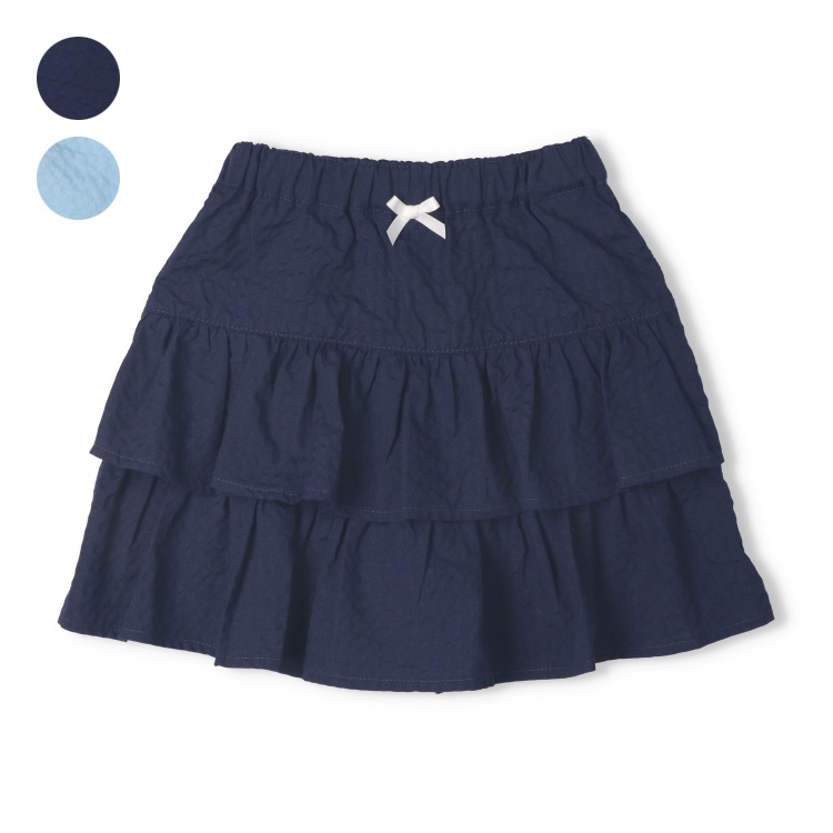 シアサッカーフリルスカート風ショートパンツ