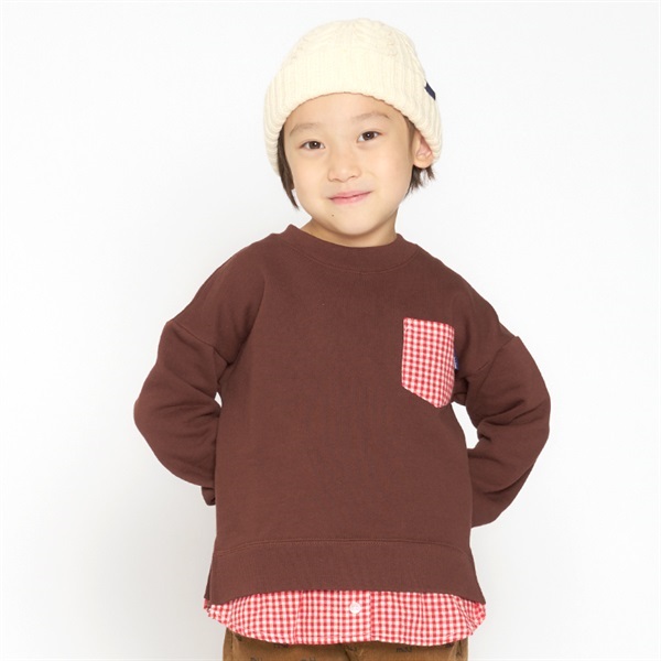 チェック切替裏毛トレーナー トレーナー｜子供服・ベビー服の通販は
