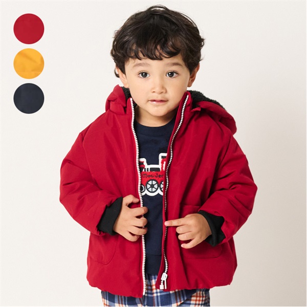 防風・撥水中綿入りフード付きジャケット ジャケット｜子供服