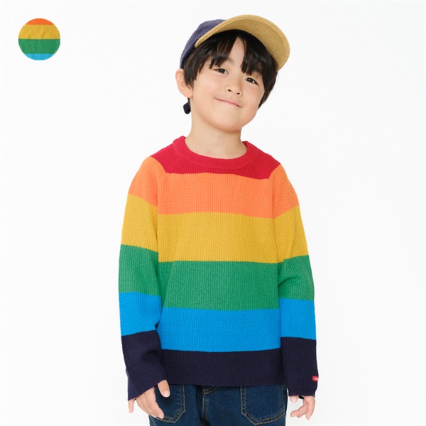 ダニーのKIDSセーター 130cmレインボーウォッシャブルニットセーター 