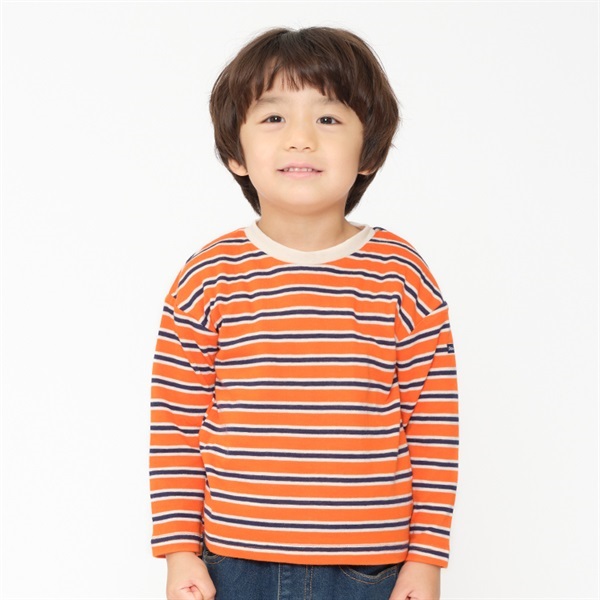 接結ボーダー長袖Tシャツ・ロンT 長袖Tシャツ｜子供服・ベビー服の通販