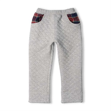 チェック切替ニットキルト長パンツ ロングパンツ｜子供服・ベビー服の
