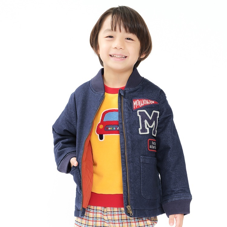 デニム中綿ジャケット(ネイビー-140cm)