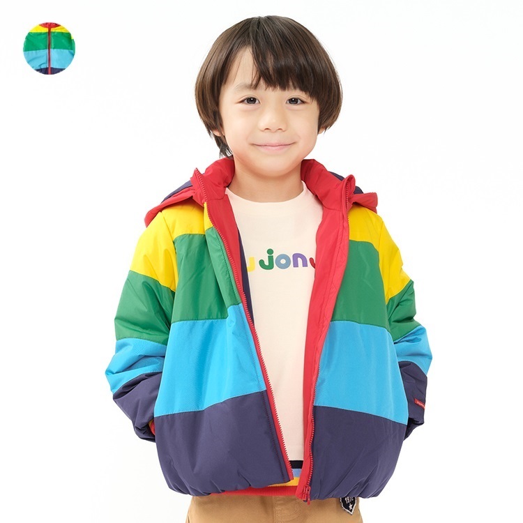 フード取り外し防風中綿ジャケット