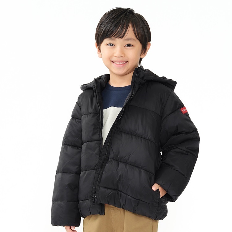 *ナイロン中綿入りジャケット(ブラック-110cm)