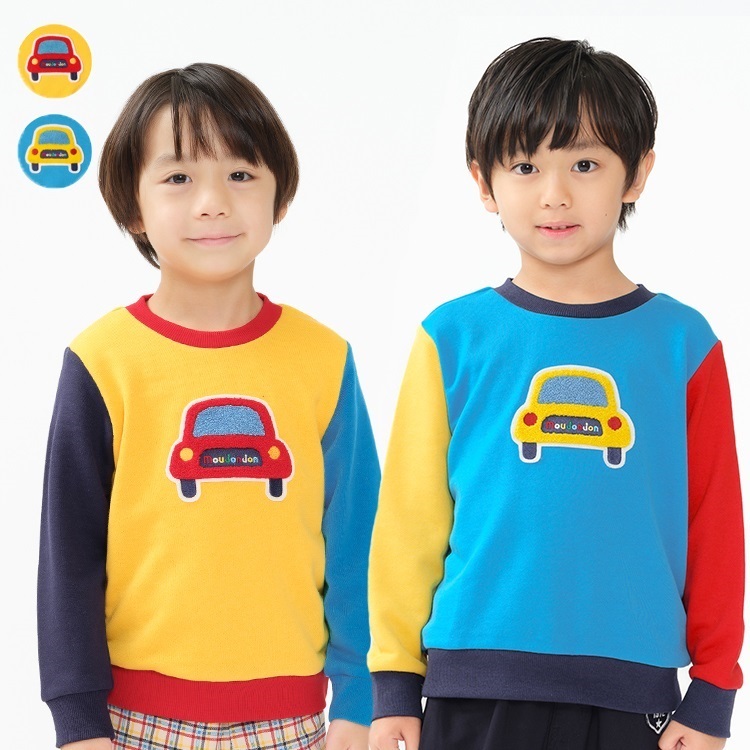 車サガラ刺繍裏毛トレーナー