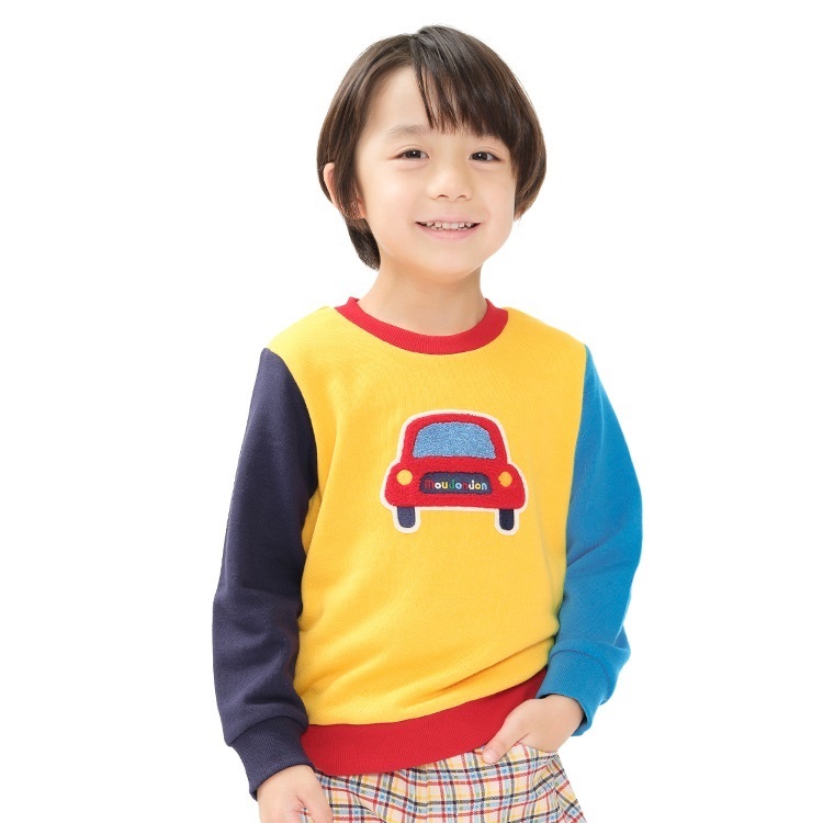 車サガラ刺繍裏毛トレーナー トレーナー｜子供服・ベビー服の通販は