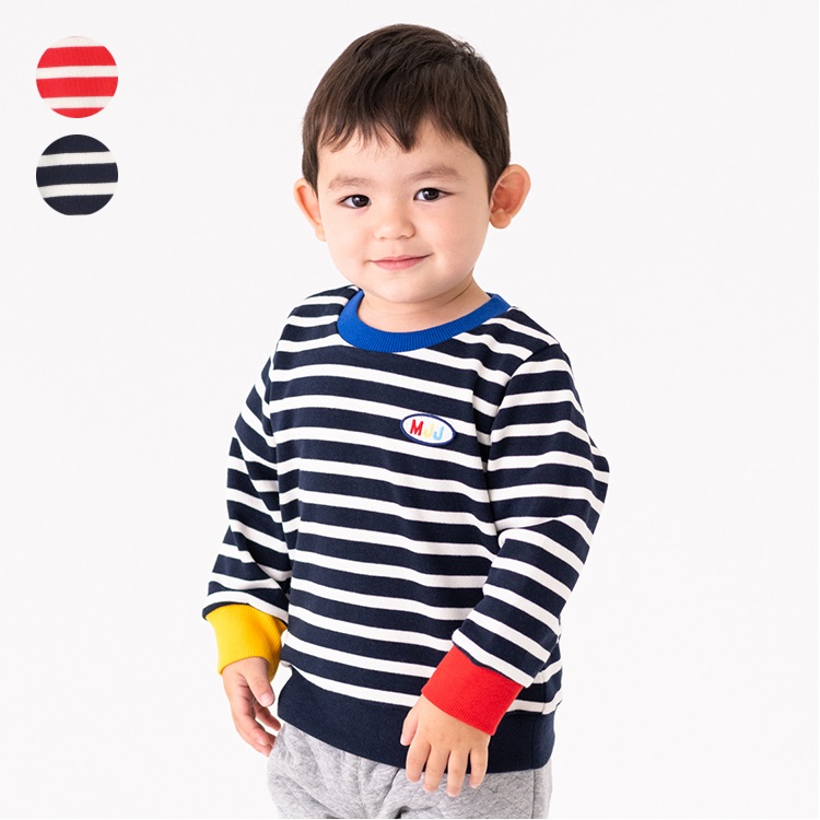 ボーダー裏毛トレーナー