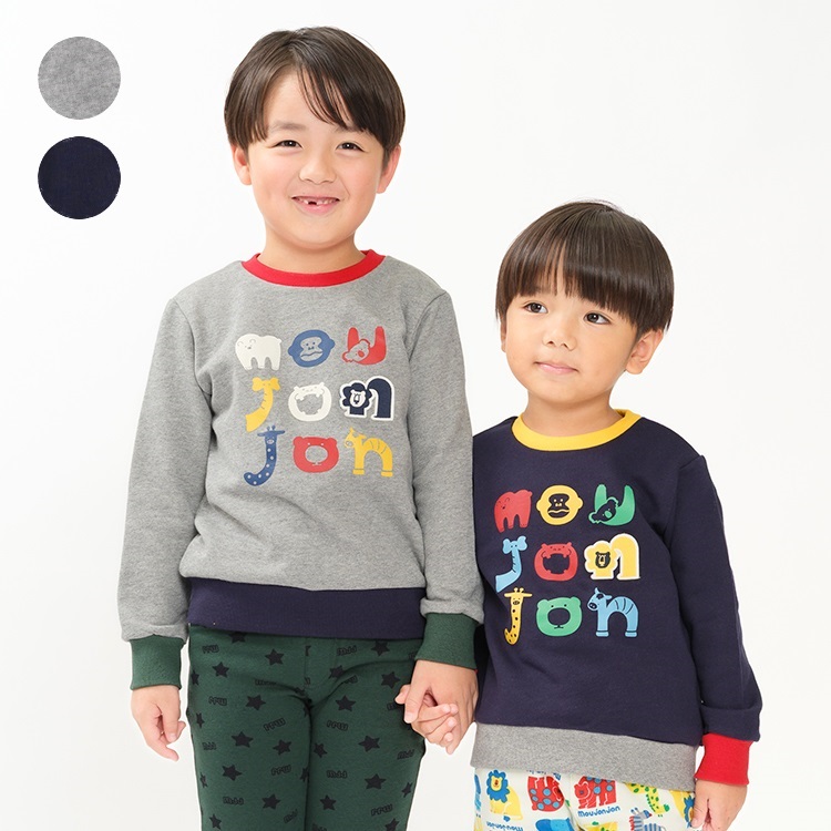 動物ロゴプリント裏毛トレーナー