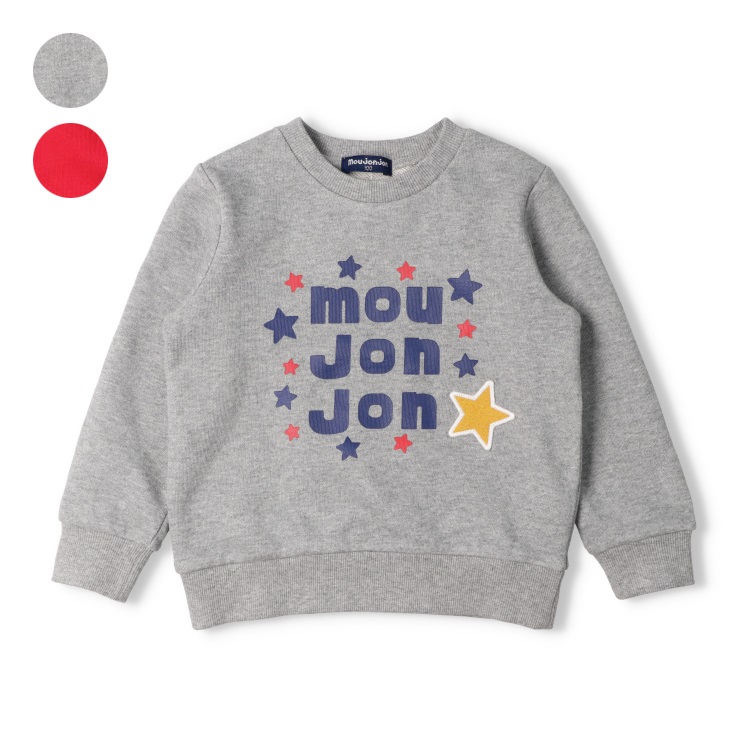 *星ワッペンロゴプリント裏毛トレーナー