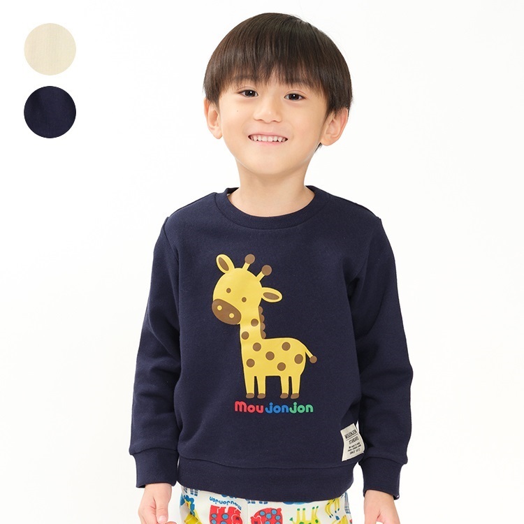 キリンプリント裏毛トレーナー