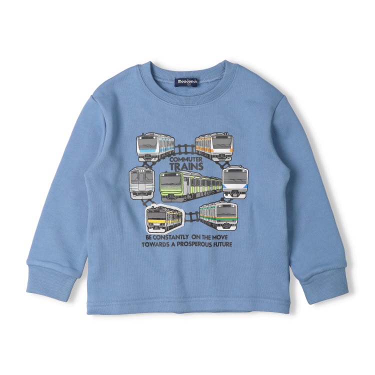 *【WEB限定】JR在来線電車裏毛トレーナー(ブルー-90cm)