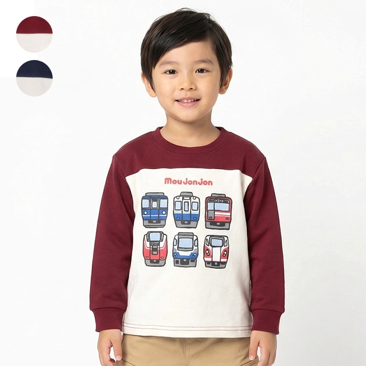 【WEB限定】電車プリント裏毛トレーナー