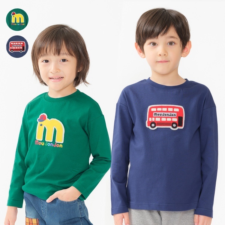 ロゴ・バスワッペン付長袖Tシャツ