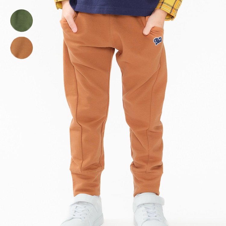 裾リブストレッチミニ裏毛ロングパンツ