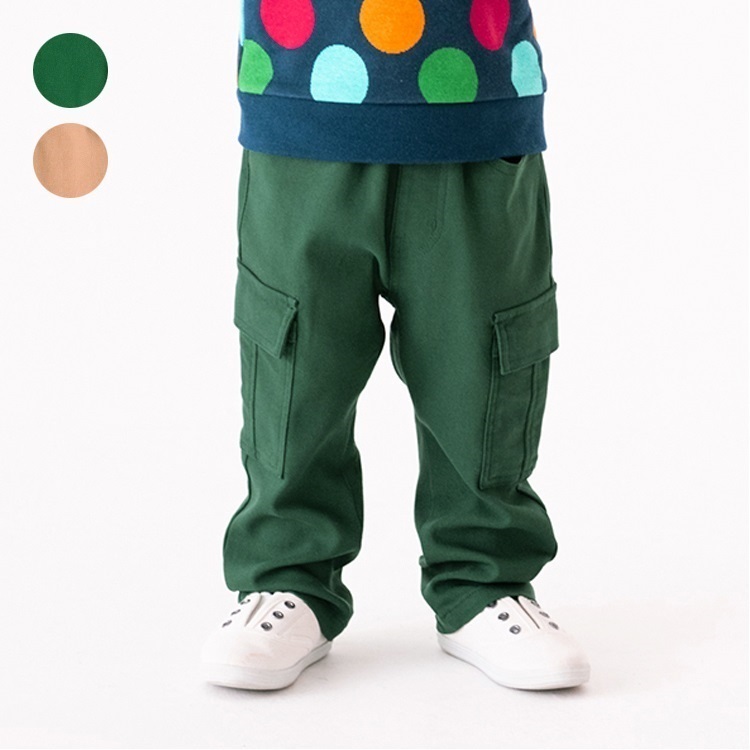 *のびのびツイルカーゴロングパンツ