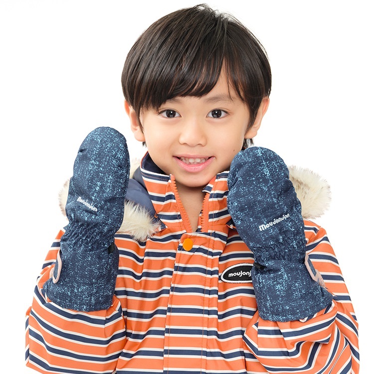 総柄スノーグローブ・手袋(ブルー-M)