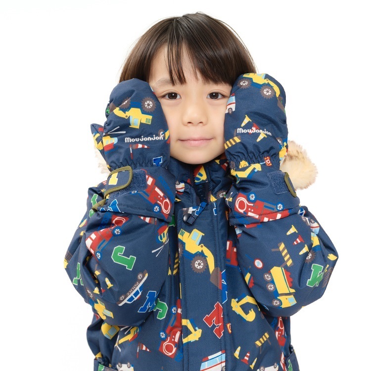 総柄スノーグローブ・手袋(ネイビー-M)