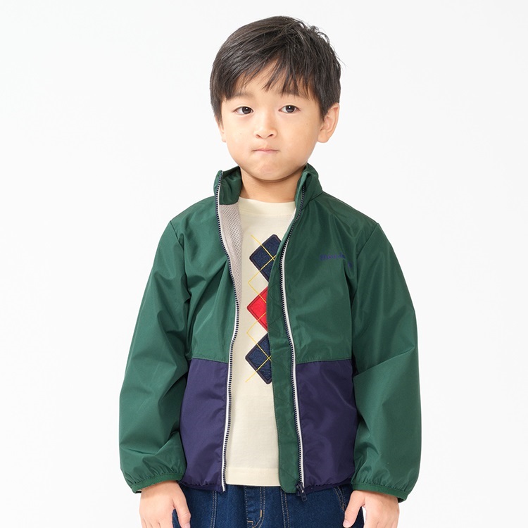 バイカラータフタジャケット(グリーン-140cm)
