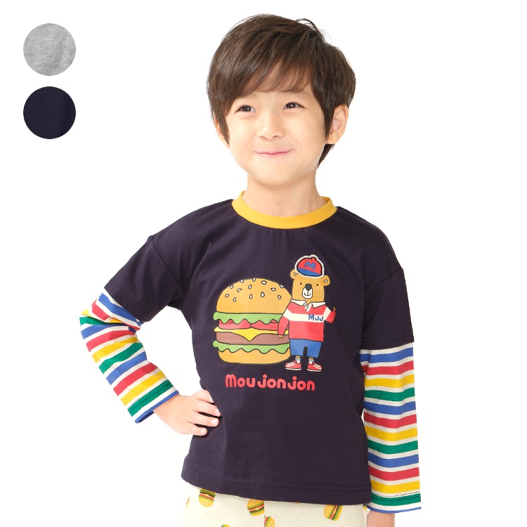 くまハンバーガー長袖Tシャツ