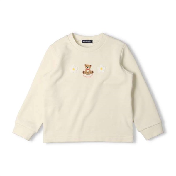 バーバリー 長袖Tシャツ カットソー くま刺繍 90cm新品 ベージュ色 ZOOMIC（ズーミック） Tシャツ 長袖 キッズ トップス くま サガラ刺繍