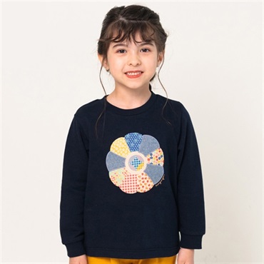 パッチワークキルト風お花裏毛トレーナー トレーナー｜子供服