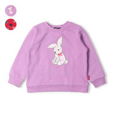 うさぎ・ハートアップリケ裏毛トレーナー トレーナー｜子供服