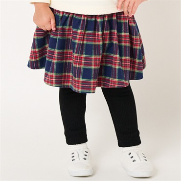 チェック柄スカート付きレギンスパンツ ロングパンツ｜子供服