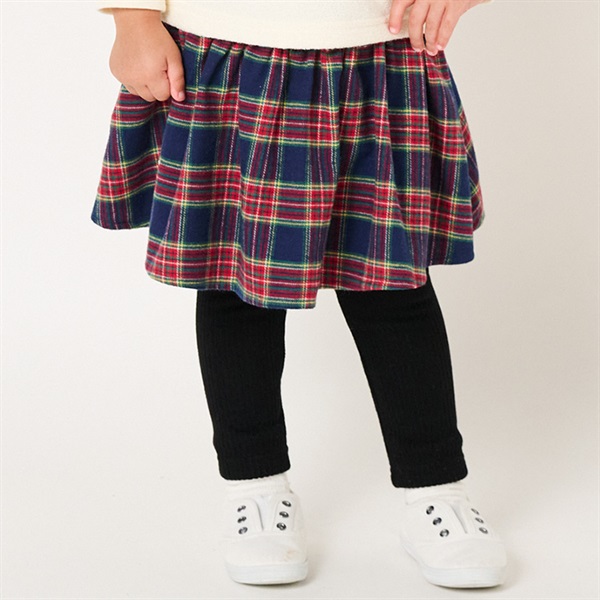 familiar スカート付きレギンス 90サイズ チェック柄 チェック柄スカート付きレギンスパンツ ロングパンツ｜子供服