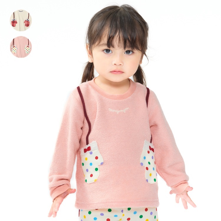 ミトンデザインブークレー裏起毛トレーナー